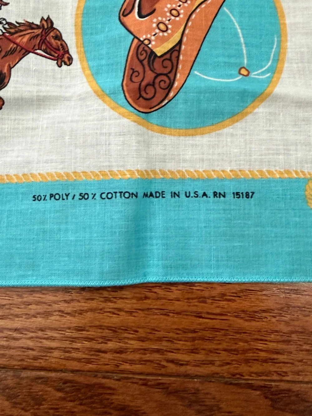 Vintage- Wrangler Western Rodeo Horse Scarf Bandanna Made In USA